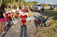 RESCATA PROTECCIÓN CIVIL ROJA A MOTOCICLISTA QUIÉN DERRAPA EN MONTEMORELOS.