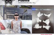 LO DETIENE LA POLICÍA DE MONTEMORELOS, PRESUNTAMENTE PORTABA DROGA.