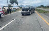 CHOQUE ENTRE DOS CAMIONETAS EN LINARES ATIENDE BOMBEROS Y CRUZ ROJA.