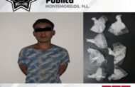 POLICÍA DE MONTEMORELOS LO DETIENE Y LE ENCUENTRA DROGA.