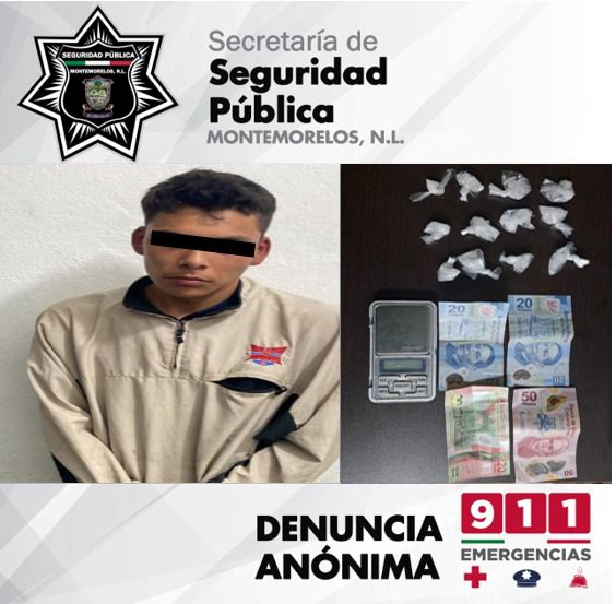 DETIENE POLICÍA AL MECHAS CON DROGA EN MONTEMORELOS.