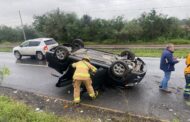 VOLCADURA EN CARRETERA NACIONAL EN HUALAHUISES.