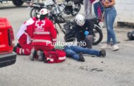 MOTOCICLISTA RESULTA HERIDO EN UN CHOQUE EN CRUCE DE CALLES EN MONTEMORELOS.