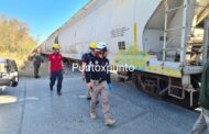 TREN SE DETIENE EN MONTEMORELOS PORQUE PRESUNTAMENTE UN HOMBRE SE AVENTO A LAS VÍAS O FUE GOLPEADO POR LA LOCOMOTORA.