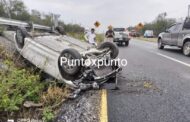 EN LINARES NL SE REGISTRA LA VOLCADURA DE AUTOMOVIL.