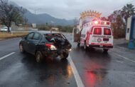 CHOCA VEHÍCULO Y DERRIBA POSTE DE CONCRETO EN CARRETERA NACIONAL EN ALLENDE.