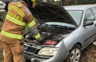 BOMBERO LINARES ATIENDE ACCIDENTE VOLCADURA EN CARRETERA NACIONAL.