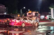 INCENDIO DE VEHÍCULO EN MONTEMORELOS MOVILIZA A PROTECCIÓN CIVIL.