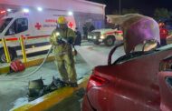 EL AUTO QUE EXPLOTO EN BODEGA EN LINARES ERA COLECTIVO, EL CONDUCTOR ESTA DELICADO DE SALUD.