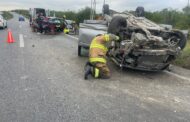 CHOQUE DE DOS VEHÍCULOS, UNOS TERMINA VOLCADO, DEJANDO LESIONADOS EN MONTEMORELOS.