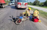 MOTOCICLISTA RESULTA LESIONADO EN ACCIDENTE, ATIENDE BOMBEROS LINARES NL.