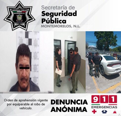 LO DETIENE LA POLICÍA DE MONTEMORELOS, LO TRASLADAN AL PENAL.