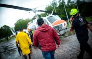 EVACUAN A MAS DE 20 PERSONAS EN HELICÓPTERO TRAS LLUVIAS EN MONTEMORELOS