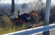 MOTOCICLISTA CHOCA RESULTA LESIONADO Y SU MOTOCICLETA INCENDIADA EN ALLENDE.