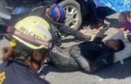 MOTOCICLISTA DERRAPA EN CARRETERA NACIONAL EN ALLENDE Y RESULTA LESIONADO.