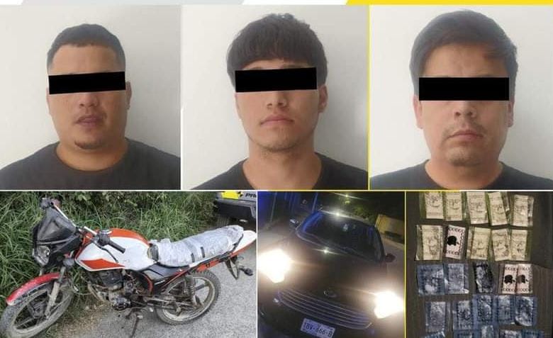 POLICÍA DE SANTIAGO DETIENE A 3 HOMBRES POR DELITOS CONTRA LA SALUD; UNO DE ELLOS CONTABA CON ORDEN DE REAPREHENSIÓN