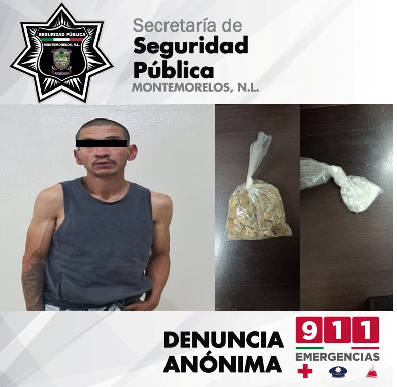 POLICÍA LO DETIENE EN MONTEMORELOS Y CONSIGNA.