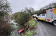 OCUPANTES DE CAMIONETA SE SALVARON DE MILAGRO AL CAER CAMIONETA EN PRESA LA BOCA.