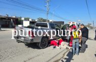 ACCIDENTE VIAL EN MONTEMORELOS, MUJER QUEDA BAJO CAMIONETA.