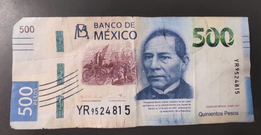 ALERTAN POR CIRCULACIÓN DE BILLETES FALSOS DE 500 PESOS.