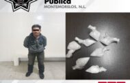 POLICÍA DE MONTEMORELOS LO DETIENE Y LE ENCUENTRA DROGA.