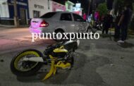 CHOQUE EN MONTEMORELOS ENTRE AUTO Y MOTOCICLETA, RESULTA HERIDO CONDUCTOR.